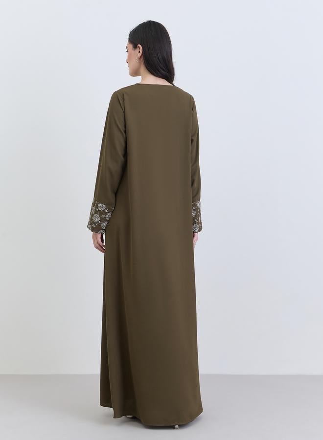 Amirah Floral Print Center Panel Jalabiya - Image 5