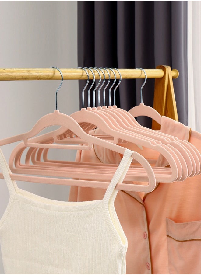ZCM-HAPPY 20- Piece Anti Slip Velvet Cloth Hanger Set Pink  - Image 2