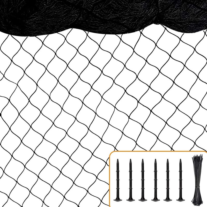 BSTPCOO Bird Net 25x25 with 1 Mesh Nylon Netting for Garden Poultry Heavy Duty Aviary Chicken Coop Netting Garden Deer Fence Fruit Tree Pests Trellis