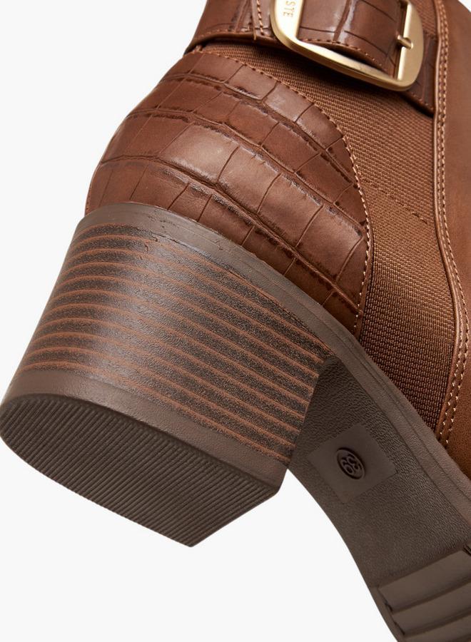 Celeste Women's Buckle Detail Ankle Boots with Zip Closure - Image 5