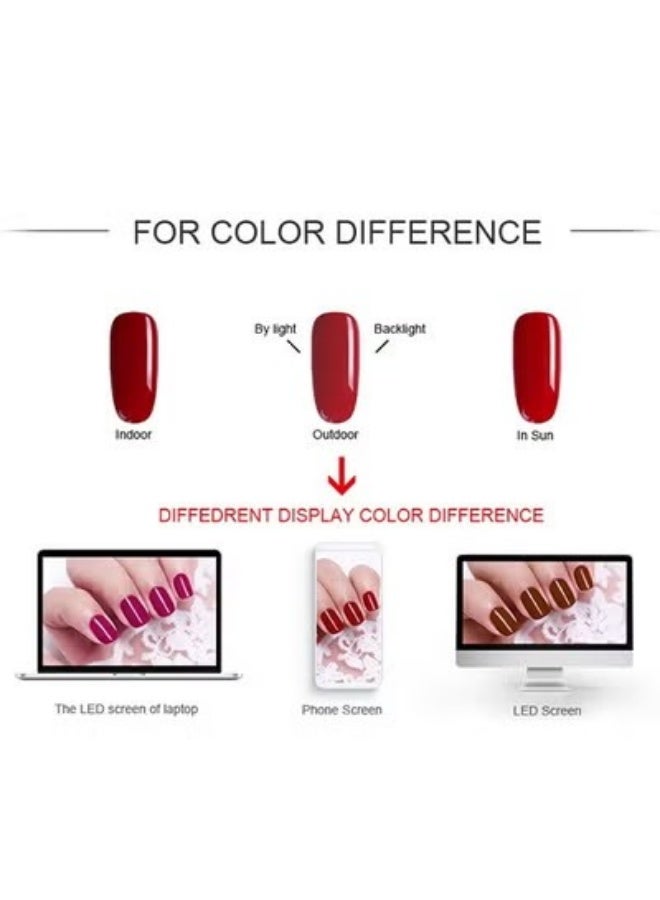 Nee Jolie Color Gel Set, 6Pcs Gel Nail Polish Kit, Soak Off UV LED Nail Lamp, Nail Art Design DIY Home Gift Set for Women Girl - Image 3