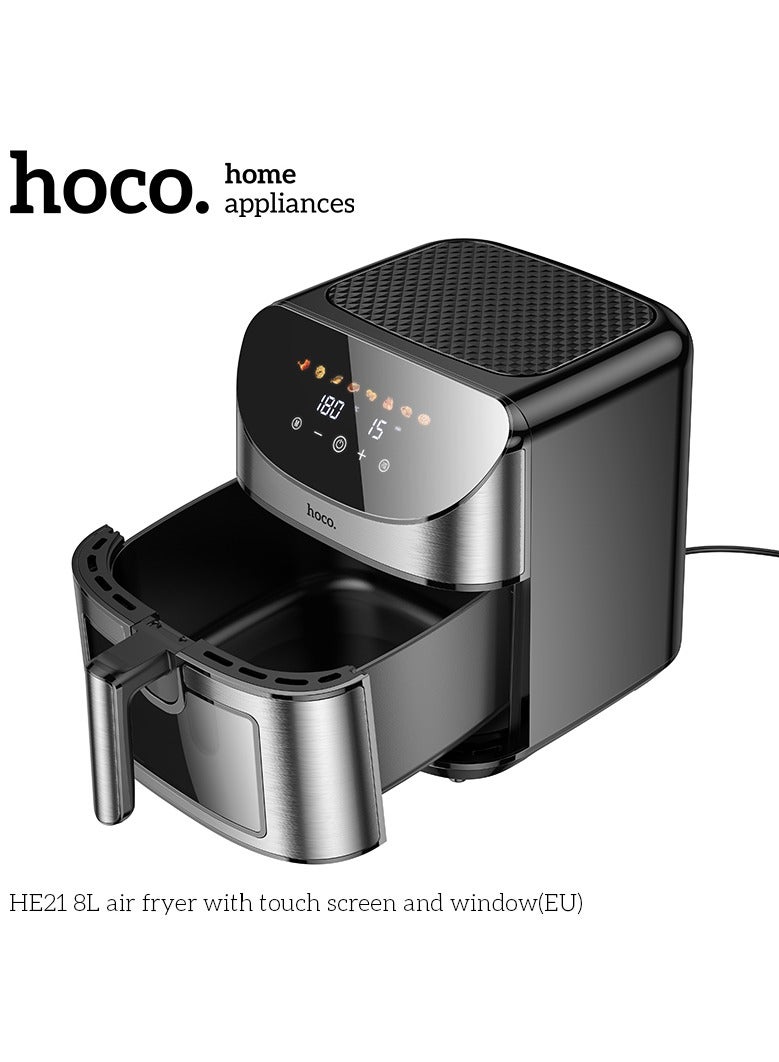 هوكو قلاية هوائية بسعة 8.0 لتر قوة كهربائية 1700 واط مزودة بشاشة رقمية لعرض كافة المؤشرات وازرار التحكم الشامل HE21 - Image 2