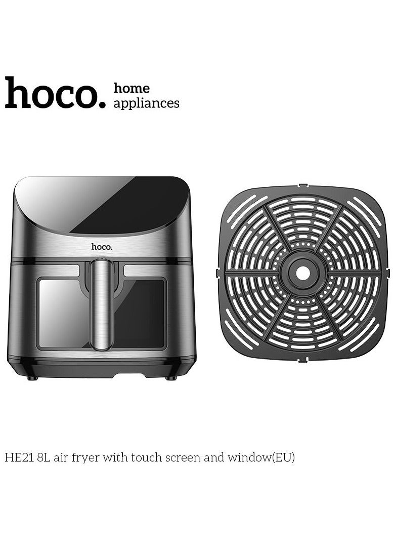 هوكو قلاية هوائية بسعة 8.0 لتر قوة كهربائية 1700 واط مزودة بشاشة رقمية لعرض كافة المؤشرات وازرار التحكم الشامل HE21 - Image 3