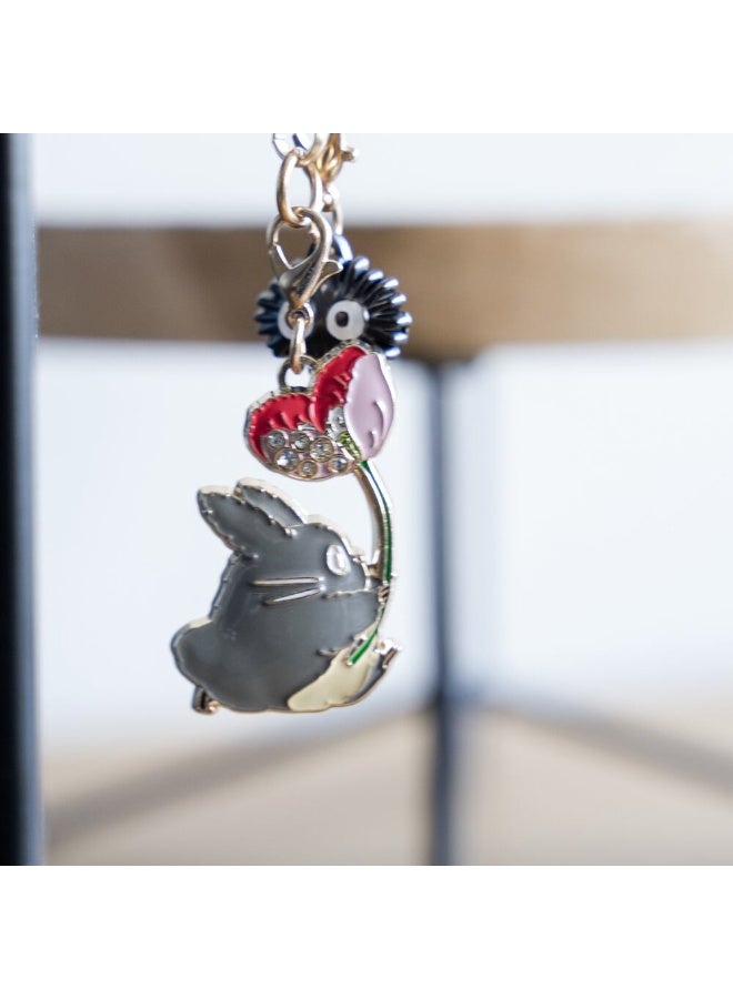 Studio Ghibli My Neighbor Totoro Metal Keychain –large totoro flower - Image 1