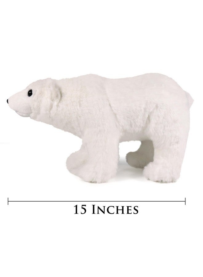 Ice King Bear Large Polar Bear Stuffed Animal Reailistic Plush Toy 15 Inches Length White - Image 2