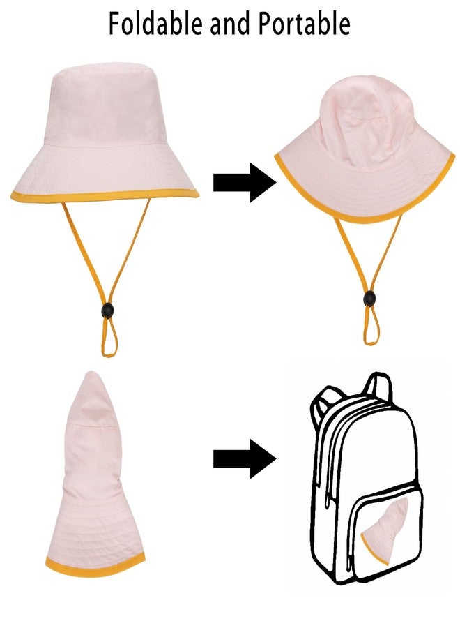 CaySep Kids-Girls-Summer-Sun-Hat Outdoor-UV-Protection-Mesh-Fishing-Hat Quick-Drying Wide Brim Beach Hats (1-2Years) - Image 3