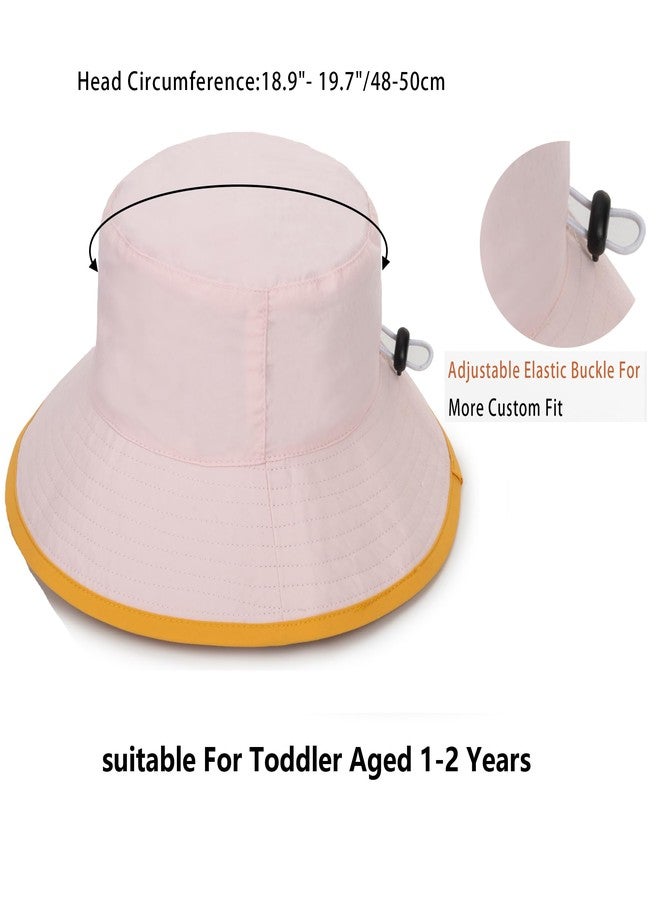 CaySep Kids-Girls-Summer-Sun-Hat Outdoor-UV-Protection-Mesh-Fishing-Hat Quick-Drying Wide Brim Beach Hats (1-2Years) - Image 2