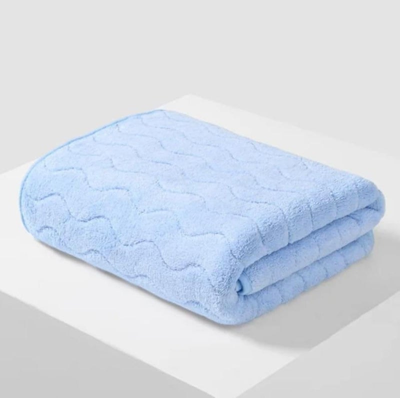 Reexplore Super Absorber Light Weight Microfiber Bathing Towel Soft Quick Dry Bath Towel for Men & Women (27.5 x 55 inch/70 x 140cm) 350 GSM (Blue) - Image 1