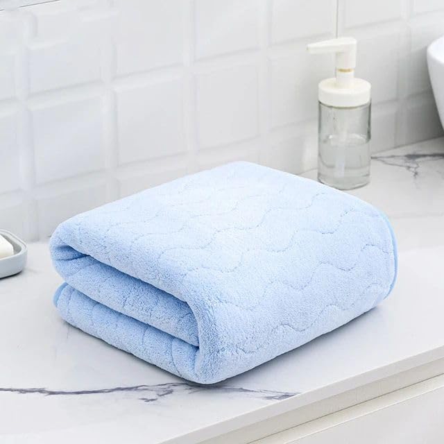 Reexplore Super Absorber Light Weight Microfiber Bathing Towel Soft Quick Dry Bath Towel for Men & Women (27.5 x 55 inch/70 x 140cm) 350 GSM (Blue) - Image 4