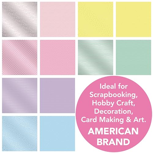 Desecraft Embossing Foil Pastel12x12 Paper Pad Pack Scrapbook Cardstock Decorative Paper for Card Making Journaling Planner Origami Scrapbook Paper Scrapbooking Supplies - Image 5