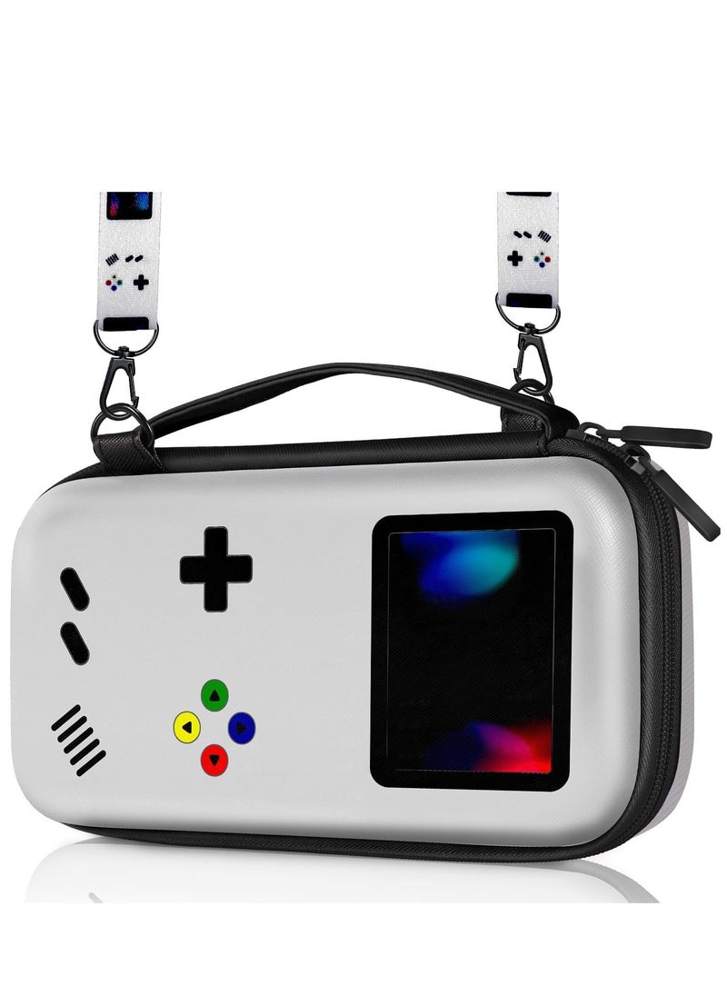 XICEN Carrying Case for Nintendo Switch OLED, Retro Design Protective Hard Shell Cover, Cute Game Storage Bag with Strap for Switch 2017/Oled 2021  - Image 1