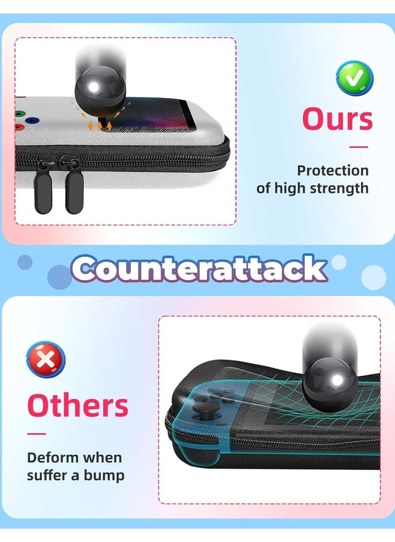 XICEN Carrying Case for Nintendo Switch OLED, Retro Design Protective Hard Shell Cover, Cute Game Storage Bag with Strap for Switch 2017/Oled 2021  - Image 5