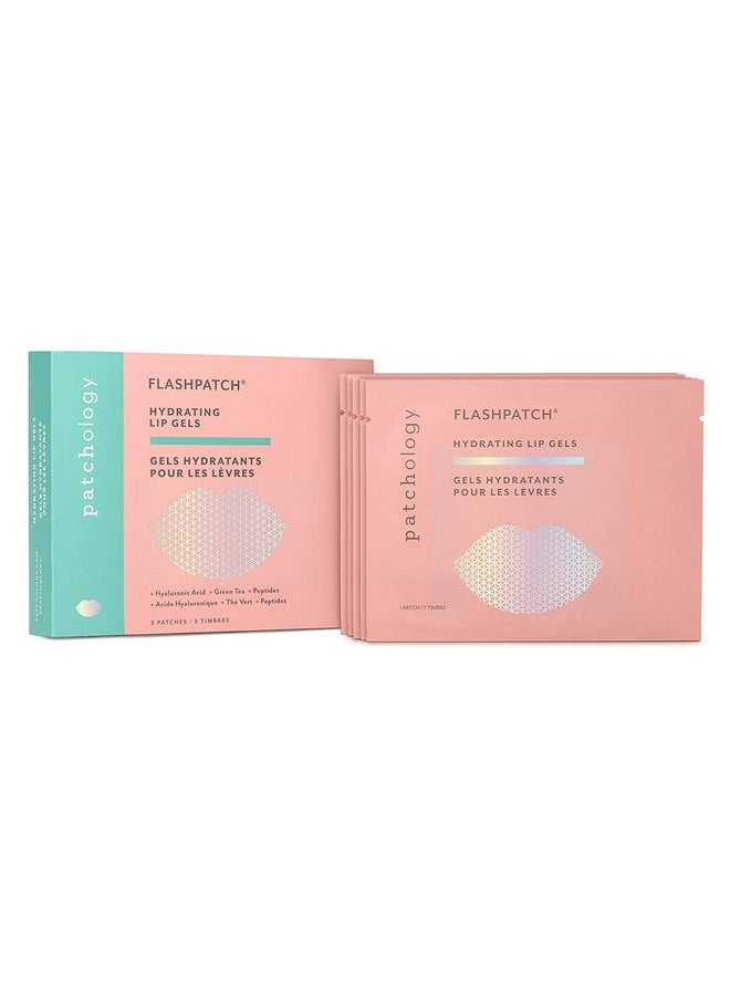 Patchology Flashpatch Hydrating Lip Mask Gels With Hyaluronic Acid Green Tea And Peptides For Ultra Hydration & Repair Best Dry Lip Treatment & Moisturizer For Dry Lips Day & Night Use (5 Count)  - Image 4