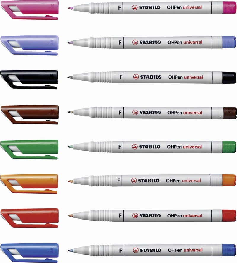 STABILO OHP Pen OHP Pen Soluble - Fine - Wallet of 8 - Assorted Colors - Image 5