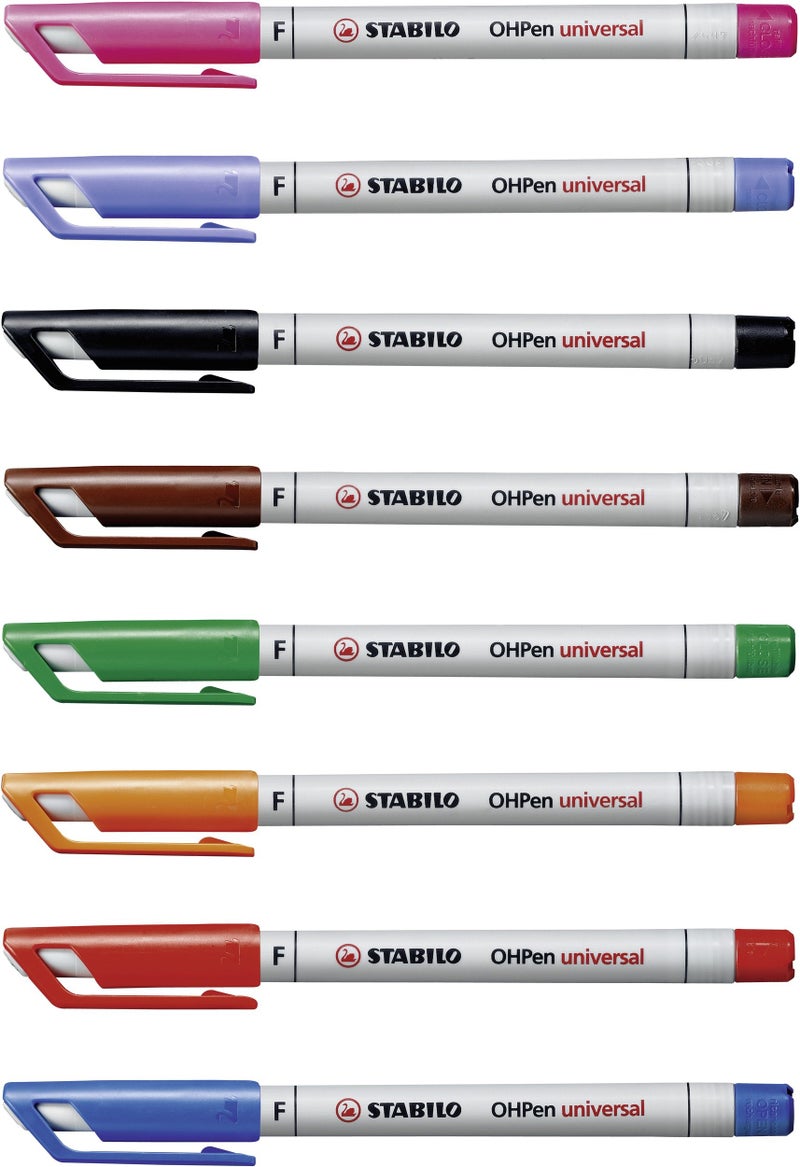 STABILO OHP Pen OHP Pen Soluble - Fine - Wallet of 8 - Assorted Colors - Image 4