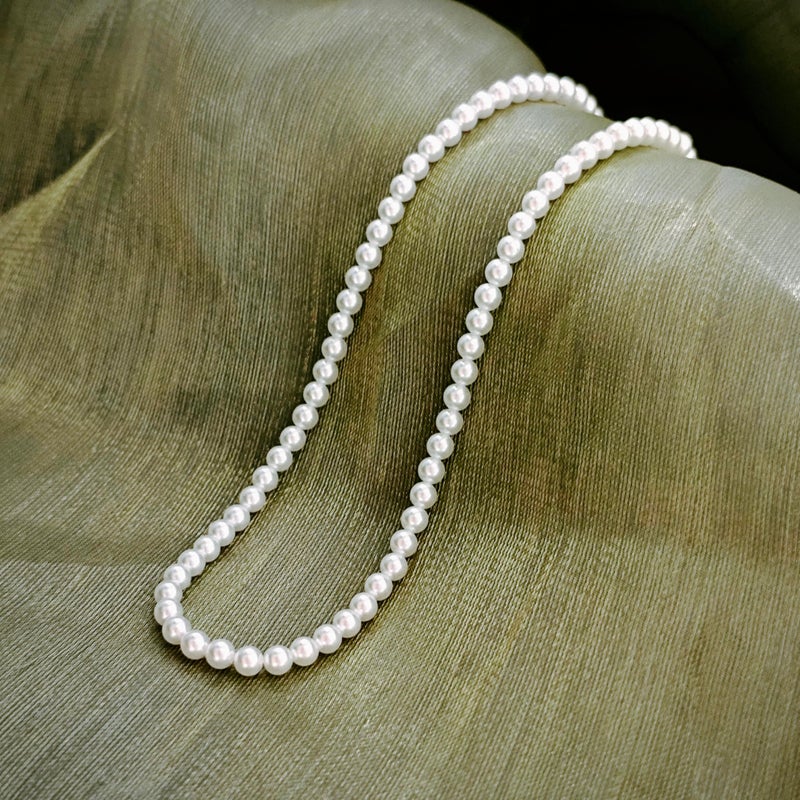 Zeffy Pearl Necklace for Women, 4MM Dainty Round Imitation Pearl Choker Necklace Wedding Delicate Jewelry for Women Simple Bridesmaid Jewelry Gifts - Image 5