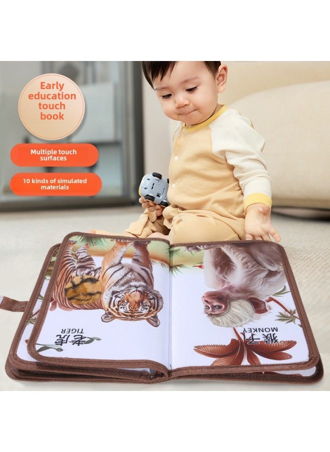 Cartoon Panda Children's Enlightenment Early Education Simulation Animal Touch Book Tear-proof Children's Educational Cognitive Picture Book-Color:Dinosaur World (6 Pages And 12 Sides)  - Image 2