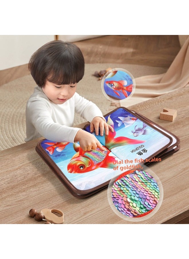 Cartoon Panda Children's Enlightenment Early Education Simulation Animal Touch Book Tear-proof Children's Educational Cognitive Picture Book-Color:Dinosaur World (6 Pages And 12 Sides)  - Image 3