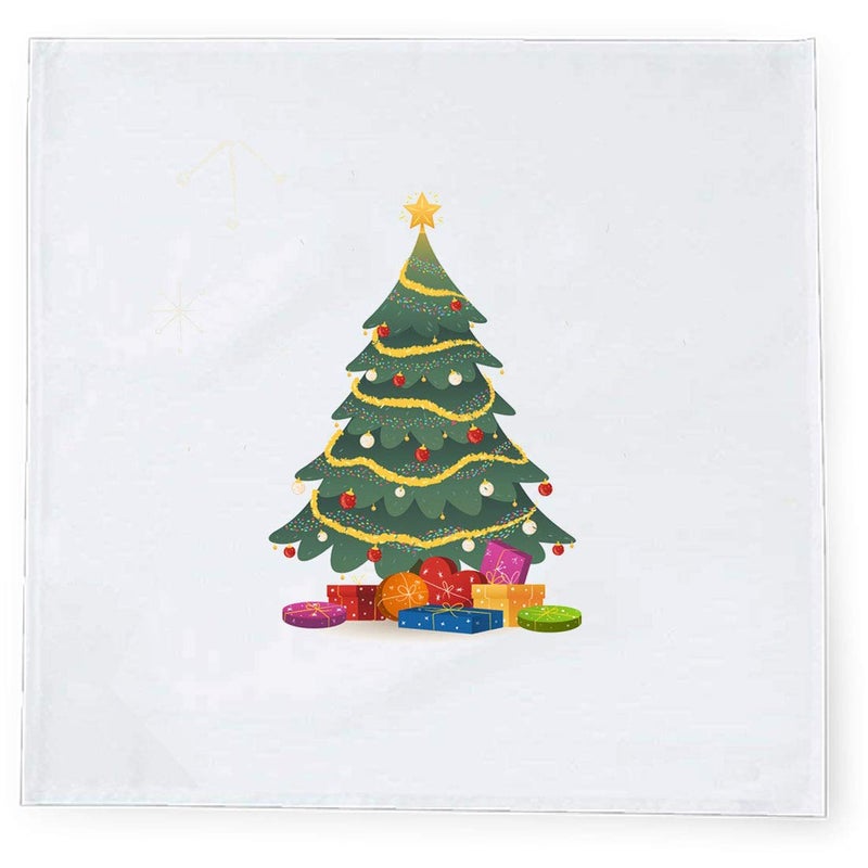 Khakee 6 Pcs Christmas Theme Tafta Silk Table Napkins 10x 10 for Xmas Decoration Christmas OrnamentsChristmas Gift npxmas159P - Image 2