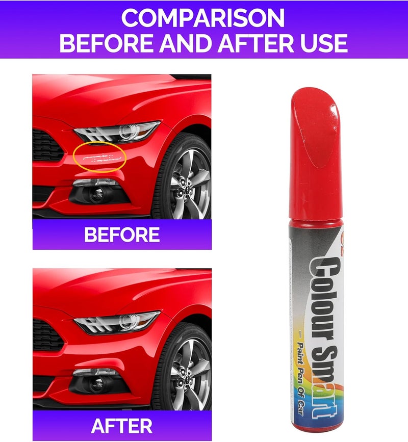 RACOONA Car Touch Up Paint,Touch Up Paint for Cars,Car Paint Automotive Paint,Car Paint Scratch Repair Car Paint Pen,Car Accessories Car Scratch Repair Automotive Touchup Paint for Various Cars (Red) - Image 2