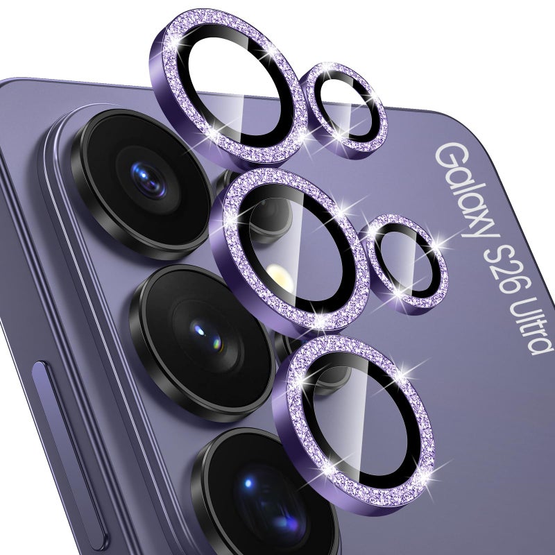 Tensea (3+2PCS Compatible with Samsung Galaxy S26 Ultra Camera Lens Protector, 9H Tempered Glass Camera Cover Screen Protector Metal Individual Ring [Installation Tray][Case Friendly] - Image 1