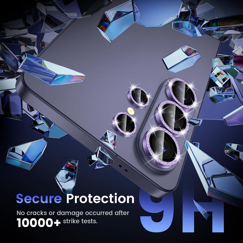 Tensea (3+2PCS Compatible with Samsung Galaxy S26 Ultra Camera Lens Protector, 9H Tempered Glass Camera Cover Screen Protector Metal Individual Ring [Installation Tray][Case Friendly] - Image 5