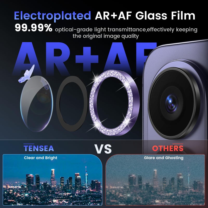 Tensea (3+2PCS Compatible with Samsung Galaxy S26 Ultra Camera Lens Protector, 9H Tempered Glass Camera Cover Screen Protector Metal Individual Ring [Installation Tray][Case Friendly] - Image 3