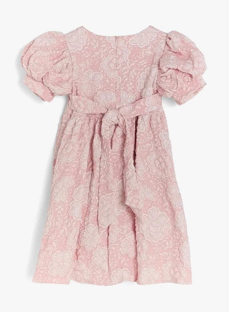 Pinata  Flower Textured Puff Sleeve Occasion Dress for Women | Best Price UAE