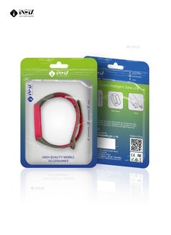 INEIX Soft Silicone Replacement Strap Nike Series For Xiaomi Mi Band 6 - Grey/Pink  - Image 4