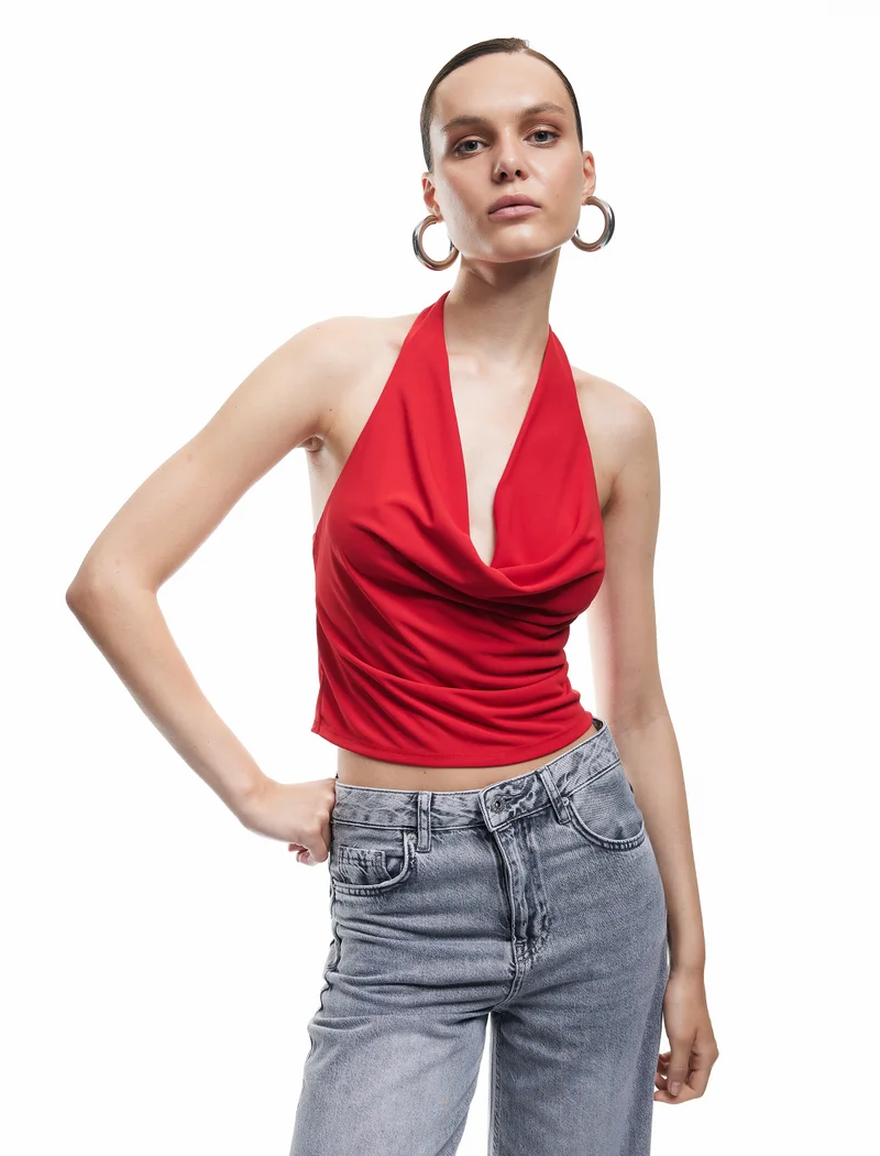 كوتون Cowl Neck Blouse