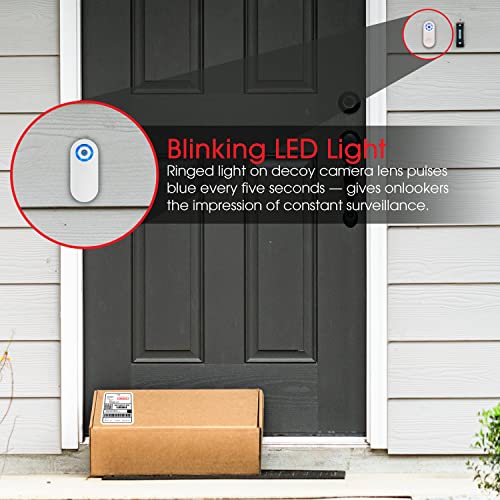 Power Gear Decoy Security Camera, Battery Operated, Flashing Blue LED Light, Easy to Install, Fake Surveillance, Home Protection, Indoor or Outdoor Security, White, 61867 - Image 3