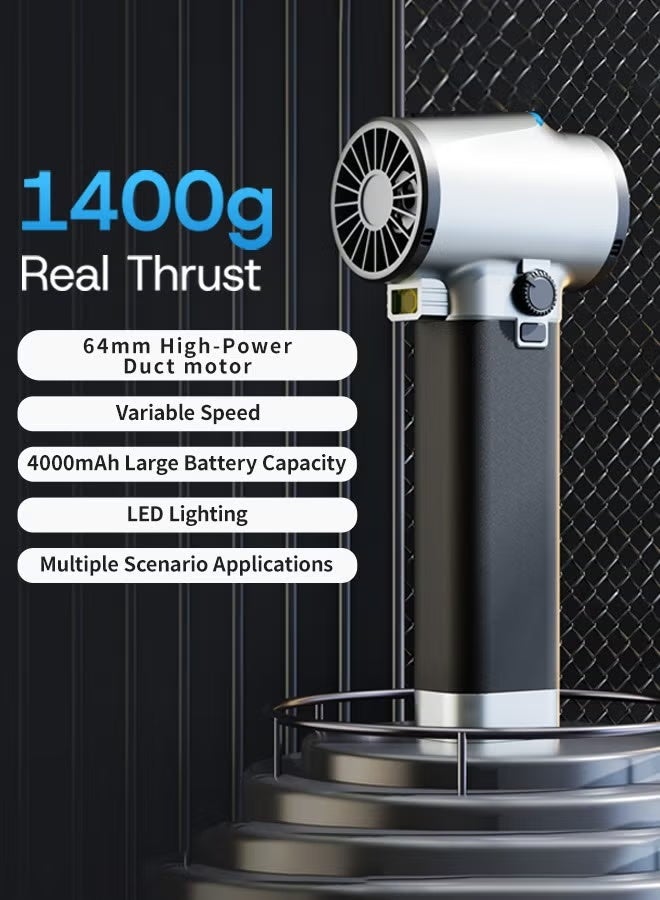 بلو فاير منفاخ هواء توربو 750 واط لتجفيف السيارات | سرعة هواء فائقة 55 م/ث وثبات دفع 1400 جم | مزود بمحرك بدون فُرش قابل للشحن مع شاشة LCD وإضاءة LED | منظف هواء قوي متعدد الاستخدامات للسيارة والمنزل والحديقة - Image 2