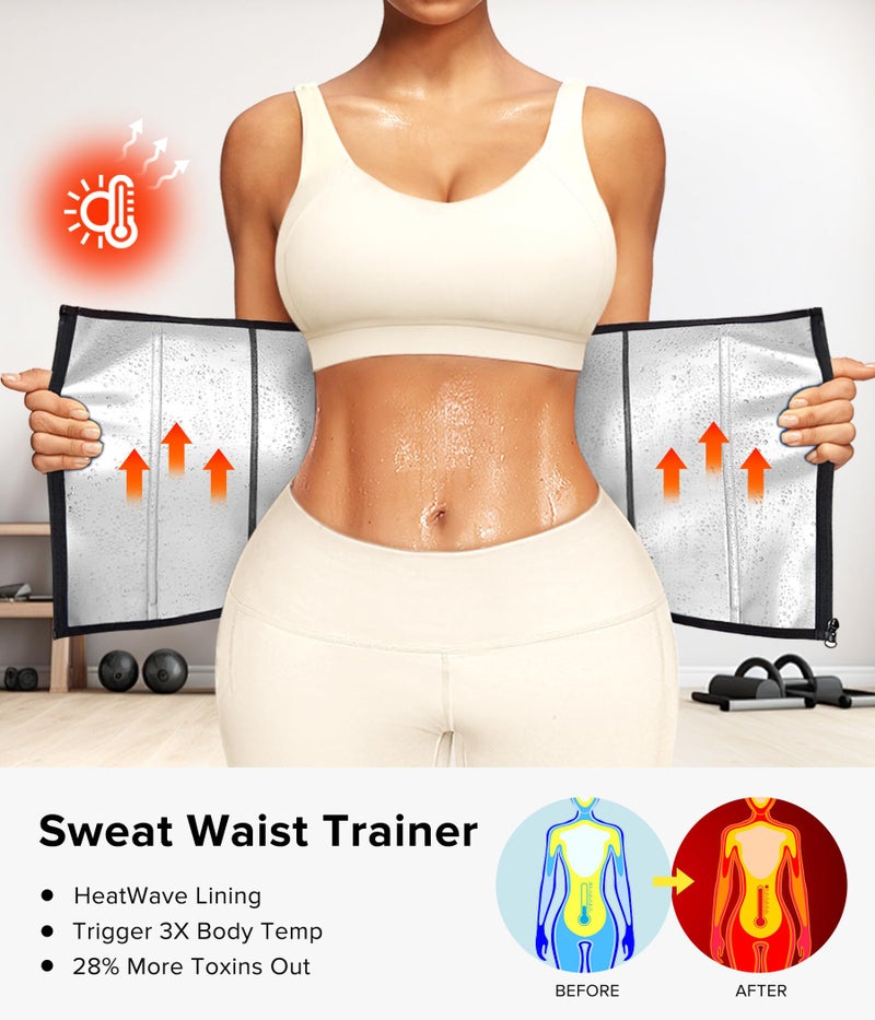 Junlan Sweat Waist Trainer for Women - Sauna Waist Trimmer for Working Out(Black,Large) - Image 3