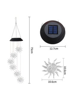 Natchcart Natchcart Decorative Hanging Solar Wind Chimes LED Color Changing Outdoor Indoor Waterproof Wind Mobile Lights for Balcony Garden Decor Great Gift Ideas Sun  - Image 2