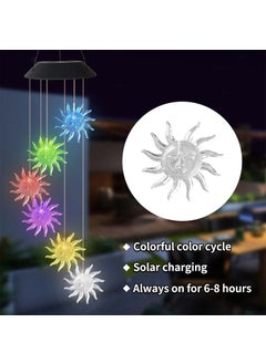Natchcart Natchcart Decorative Hanging Solar Wind Chimes LED Color Changing Outdoor Indoor Waterproof Wind Mobile Lights for Balcony Garden Decor Great Gift Ideas Sun  - Image 4