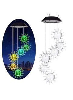 Natchcart Natchcart Decorative Hanging Solar Wind Chimes LED Color Changing Outdoor Indoor Waterproof Wind Mobile Lights for Balcony Garden Decor Great Gift Ideas Sun  - Image 5