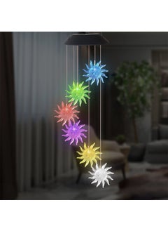 Natchcart Natchcart Decorative Hanging Solar Wind Chimes LED Color Changing Outdoor Indoor Waterproof Wind Mobile Lights for Balcony Garden Decor Great Gift Ideas Sun  - Image 1
