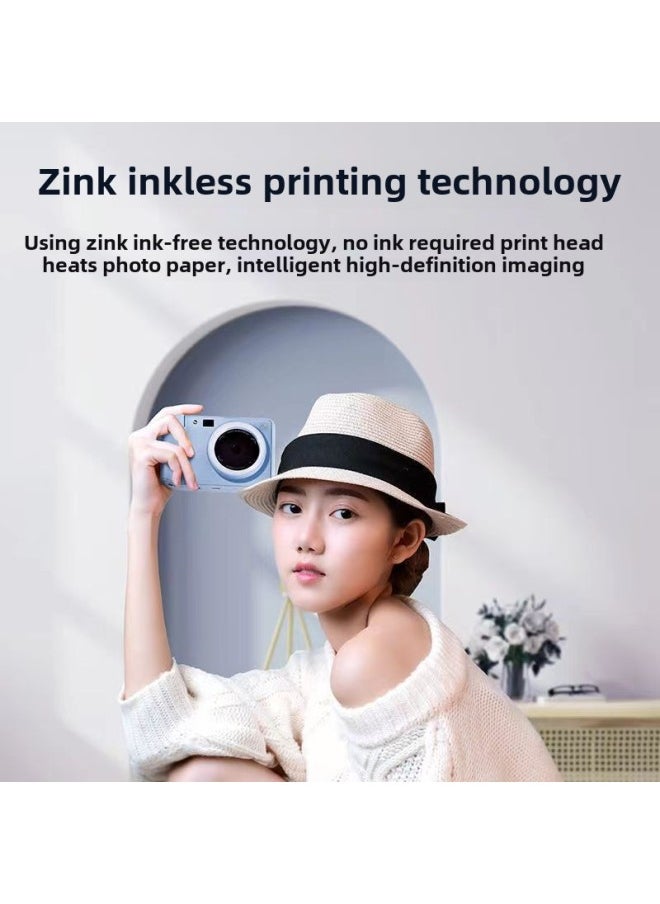 Generic Han Yin Z1 Polaroid One-time Imaging Camera Photo Printer Digital Photo Color Printing Student Camera-Color:Pink Contains 45 Photographic Paper, Official Standard  - Image 4