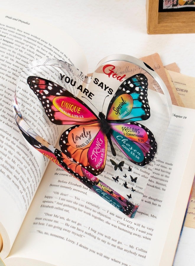 Olicard Christian Gifts for Women Birthday, Butterfly Inspirational Gifts for Mom, Sister, Coworker, Catholic Female, Friends, Girl, Religious Spiritual Gift, Home Office Desk Decor Sign - Image 3