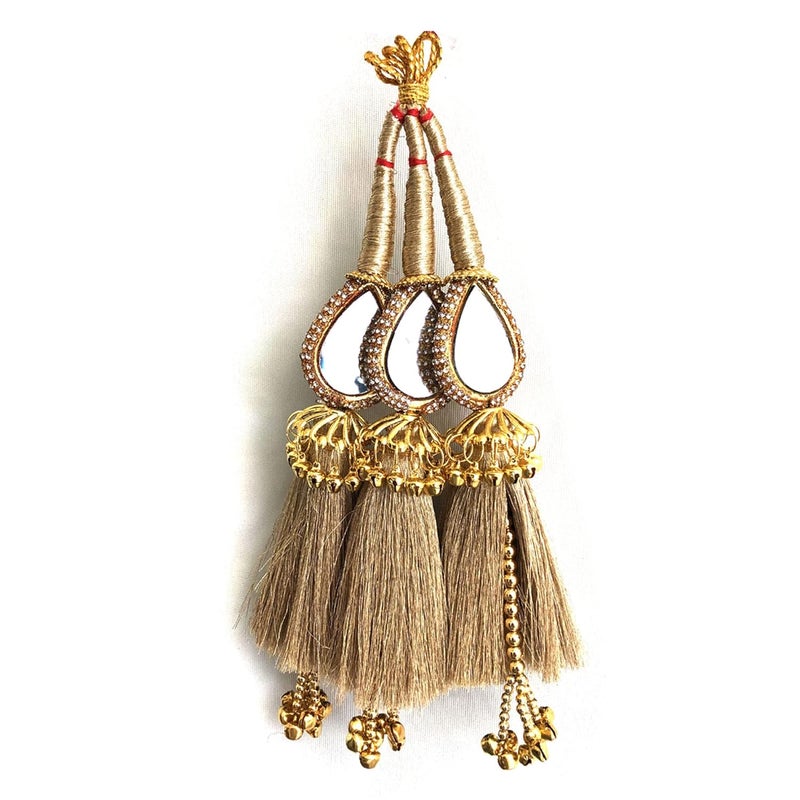 SANDYNAVZ Mirror Design Paranda Parandi Braid Tassles Hair Accessory (Golden) pranda prandi Braid Extension (Gold)_Products_Newp5 - Image 2