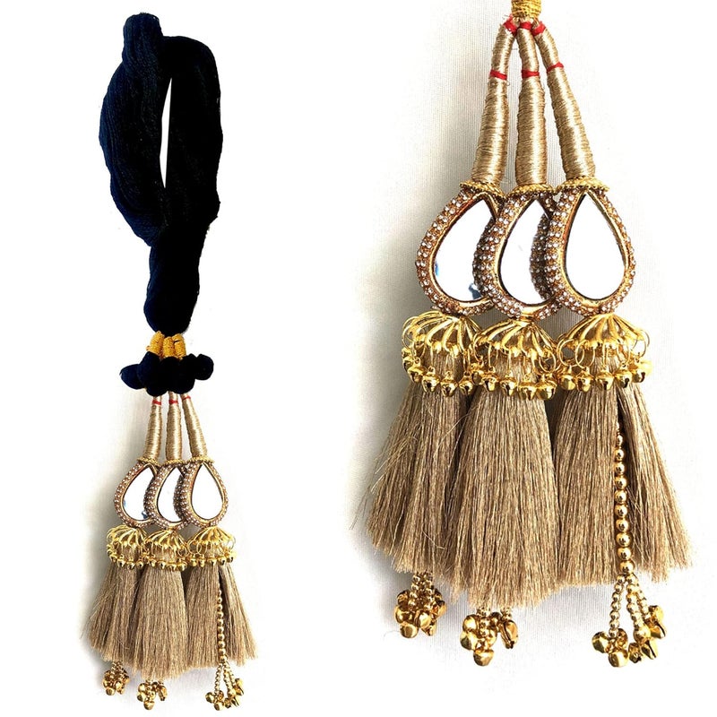 SANDYNAVZ Mirror Design Paranda Parandi Braid Tassles Hair Accessory (Golden) pranda prandi Braid Extension (Gold)_Products_Newp5 - Image 5