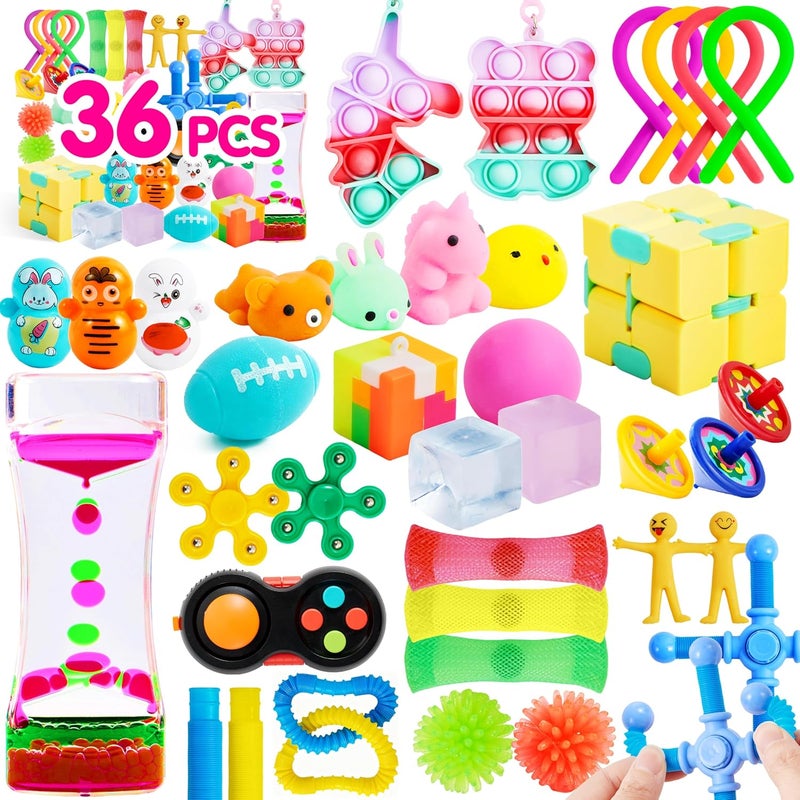JOYIN 36 Pcs Party Favors for Kids, Popular Fidget Toys Pack, Goodie Bags Fillers for Kids Birthday Party, Prizes in Bulk for School, Pinata Stuffers, Classroom Prizes, Treasure Box Toys - Image 1