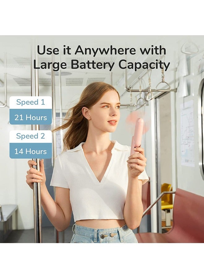JISULIFE Handheld Mini Fan, 3 IN 1 Hand Fan, Portable USB Rechargeable Small Pocket Fan, Battery Operated Fan 【14-21 Working Hours】 with Power Bank, Flashlight Feature for Women,Travel,Outdoor - Image 3