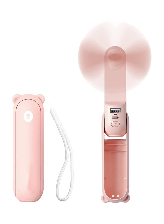 JISULIFE Handheld Mini Fan, 3 IN 1 Hand Fan, Portable USB Rechargeable Small Pocket Fan, Battery Operated Fan 【14-21 Working Hours】 with Power Bank, Flashlight Feature for Women,Travel,Outdoor - Image 1