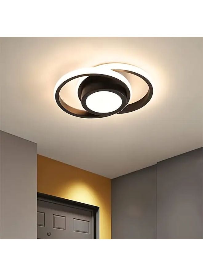 Modern Black LED Ceiling Light Three Color Dimmable Recessed For Bedroom Bathroom Kitchen - Image 2