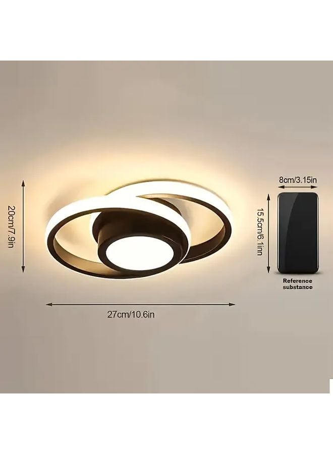 Modern Black LED Ceiling Light Three Color Dimmable Recessed For Bedroom Bathroom Kitchen - Image 4