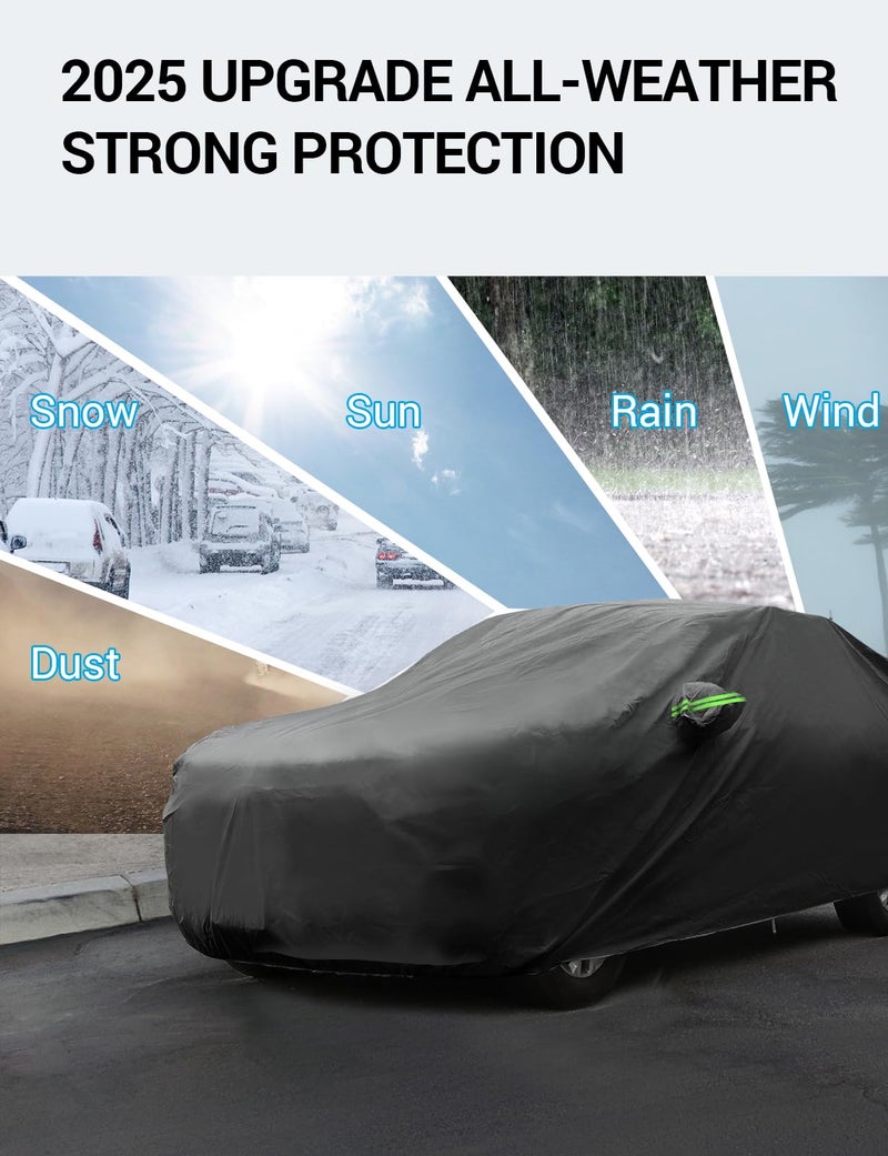 Proadsy 2025 Upgrade Car Cover for Mini Cooper 2002-2024 2025, Waterproof All Weather for Automobiles, Windproof Snowproof Rain Hail Sun UV Protection Full Outdoor Indoor Exterior Car Covers, Black - Image 3