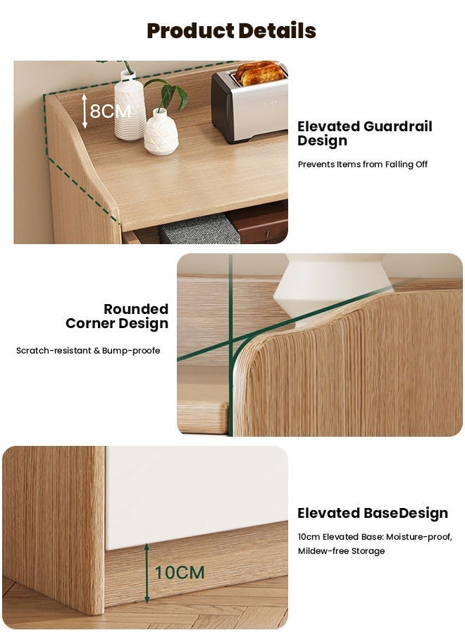 VUCATIN Storage Cabinet Kitchen Pantry Storage Cabinet Cupboard 120*36*80cm Sideboard Storage Cabinets Entryway Console Table Home Furniture Organizer Cabinets for Office Garage - Image 5