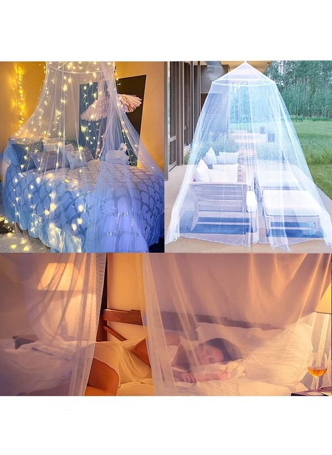 Arabest - Bed Canopy Mosquito Net For Double Bed or Outdoor Polyester Blue 60x260x850centimeter - Image 1