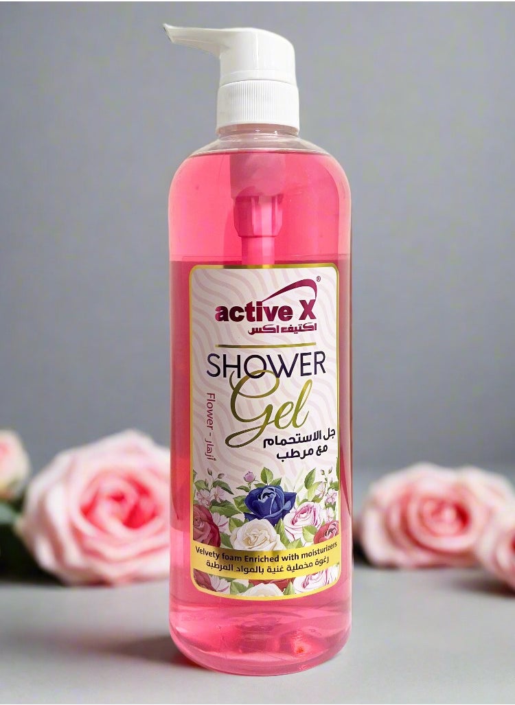 ACTIVEX - ActiveX Shower Gel Flowers 1000ml - PH-Balanced Moisturizing Shower Gel: Cleanse, Hydrate, and Nourish Your Skin - Image 1